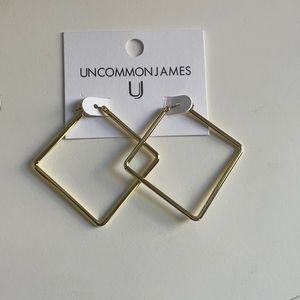 Brand new, never worn Uncommon James square hoops